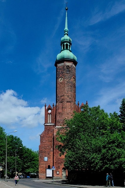 church, building, the urban landscape, architecture, monument, poland, tourism, buildings, sacral, tower, city, the old town, monuments, slupsk, street